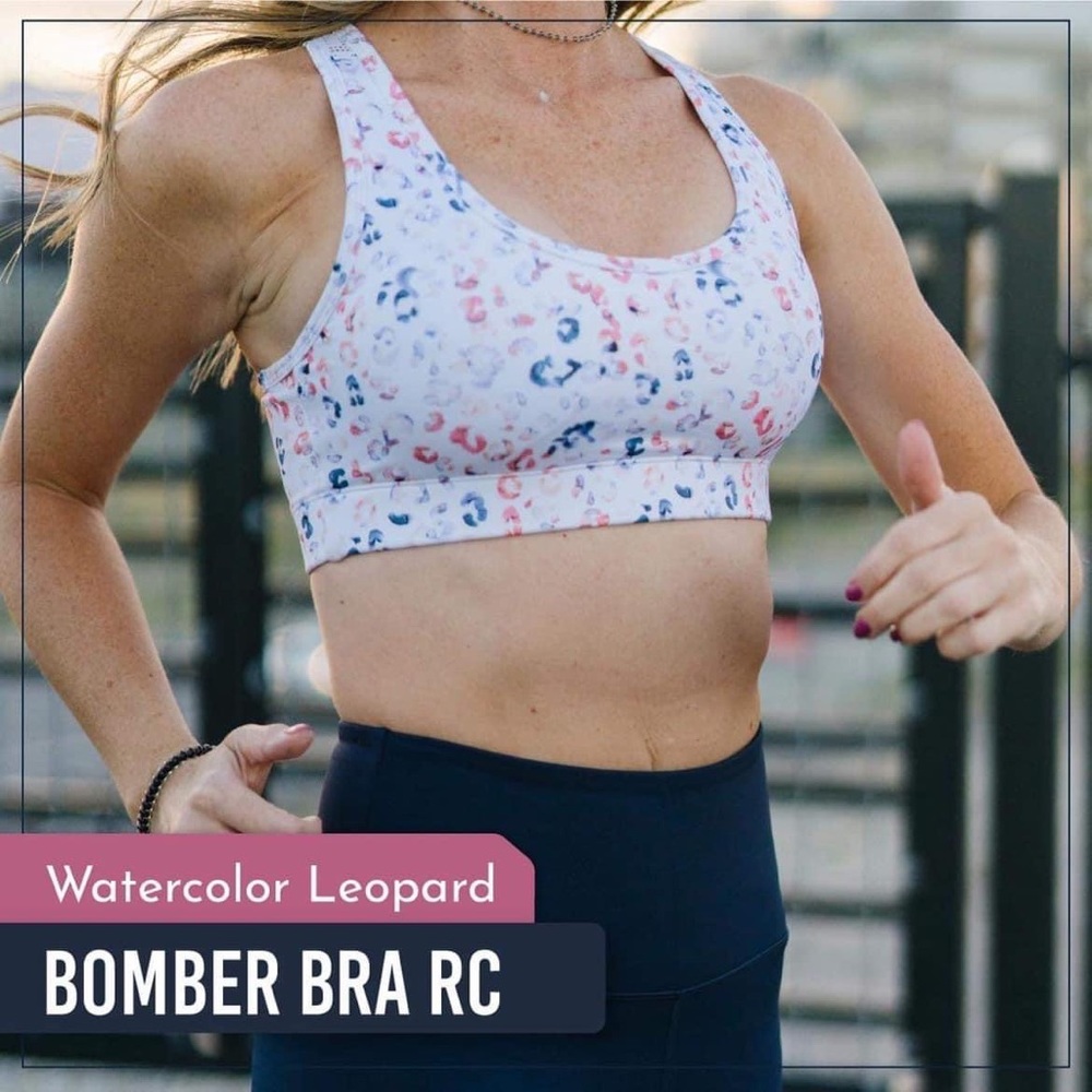 NWT ZYIA bomber bra watercolor leopard